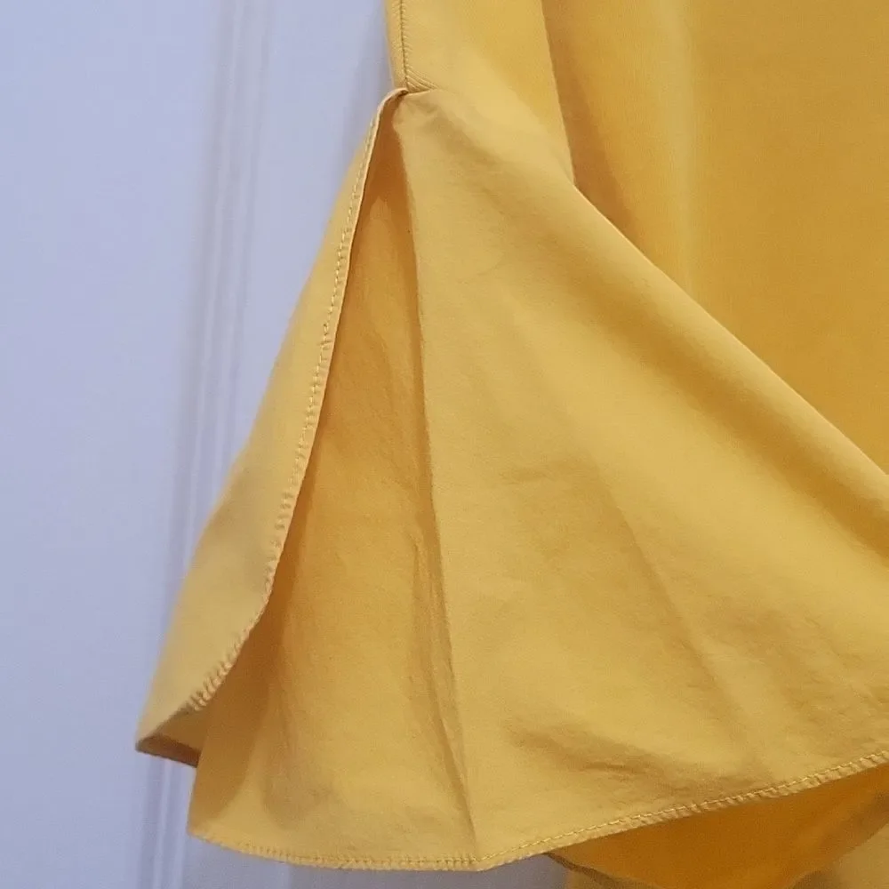 COS Mustard Yellow Petal Flutter Short Sleeve Top